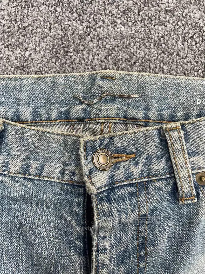 Saint Laurent Paris Saint Laurent Paris Destroyed Blue Cow Denim Jeans Size US 28 / EU 44 - 4 Thumbnail