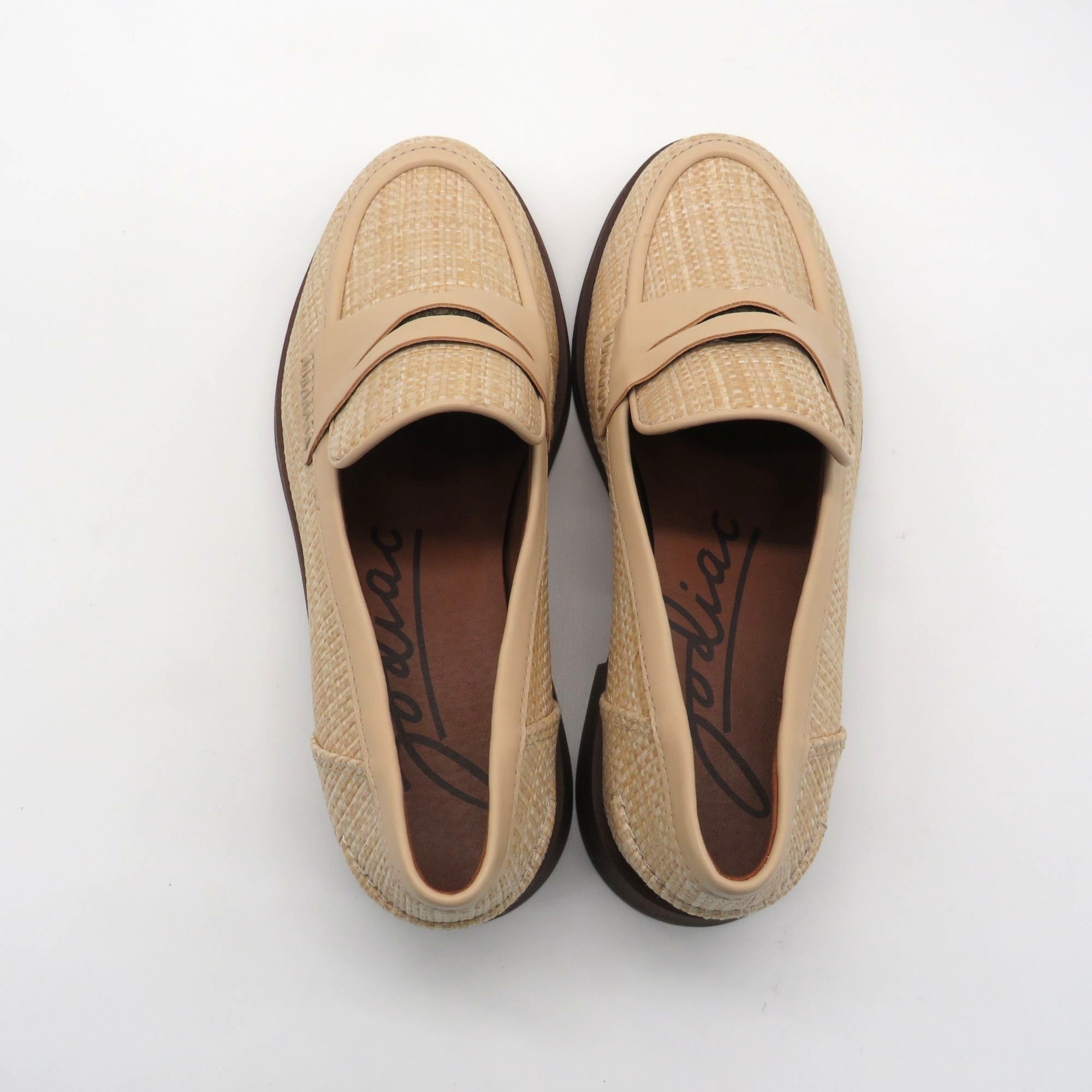 Other Zodiac Women's Beige Woven Penny Loafers With Faux Leather T Size US 7.5 / IT 37.5 - 5 Thumbnail
