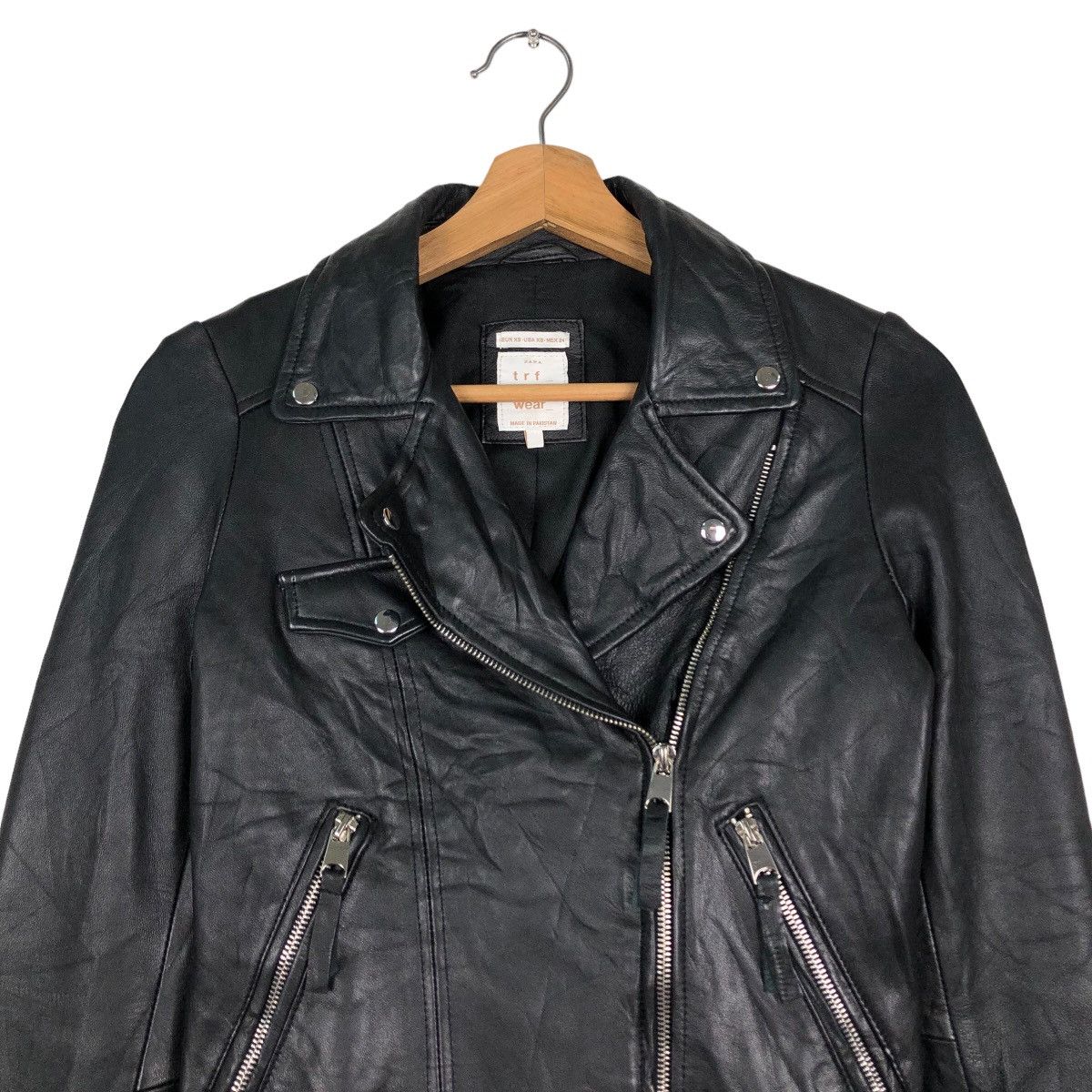 Japanese Brand 🔥Cropped Biker Leather Jacket Bondage Parachute Design Zara Size US S / EU 44-46 / 1 - 3 Thumbnail