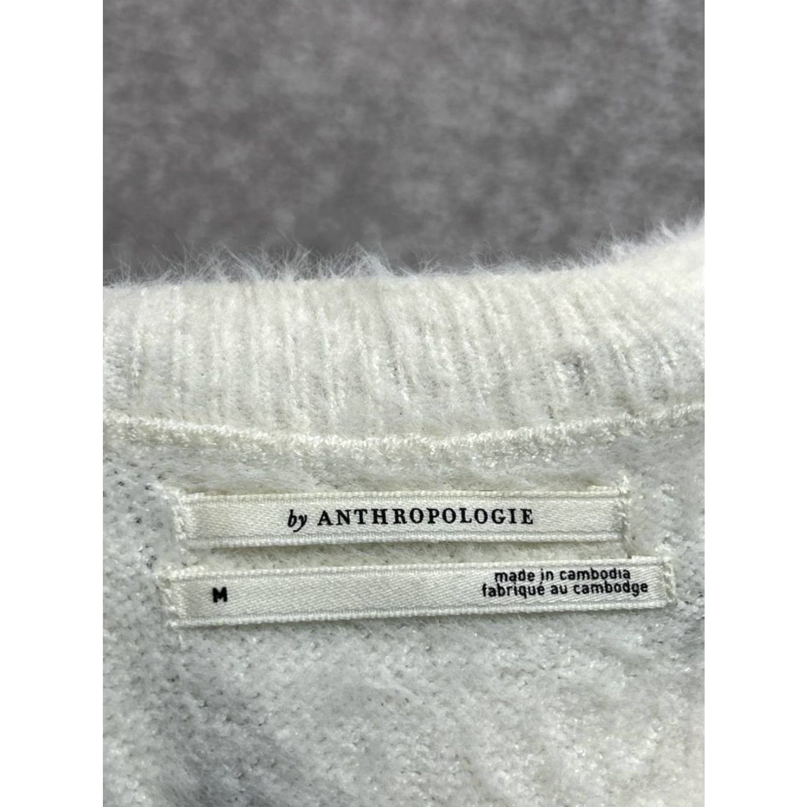 Anthropologie Anthropologie Sweater Womens Medium Beige Stretch Knit V-Neck Pullover Casual Winter Fall Knit Warm Wear Size M / US 6-8 / IT 42-44 - 4 Thumbnail