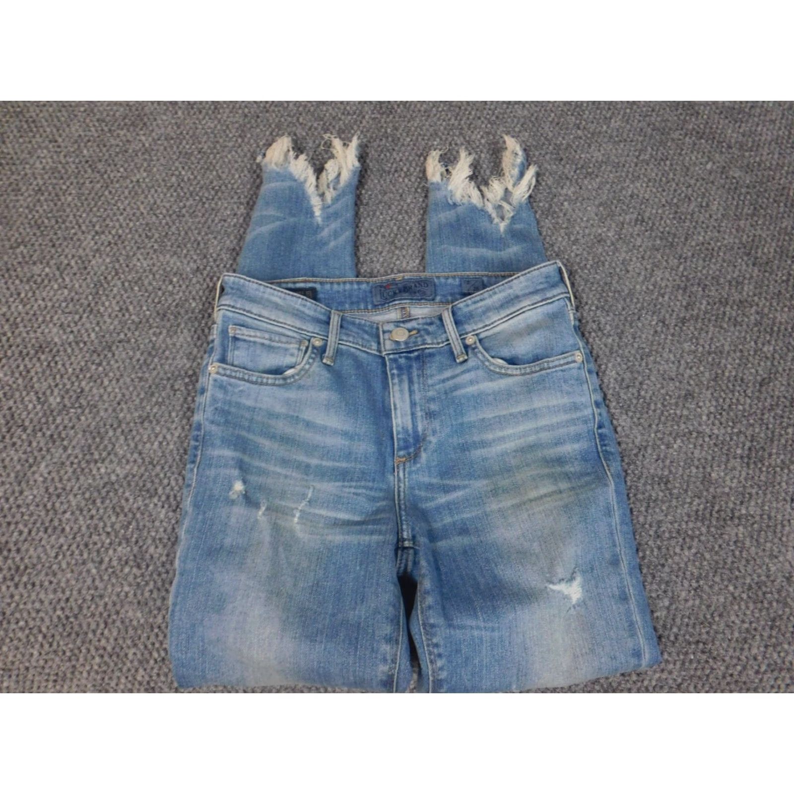 Lucky Brand Lucky Brand Jeans Women 2 Blue Dark Denim Zip Pockets Skinny Crop Regular Rise American Style Candiani Pattern Solid Cotton Blend Spandex Denim Size 26" / US 2 / IT 38 - 2 Thumbnail