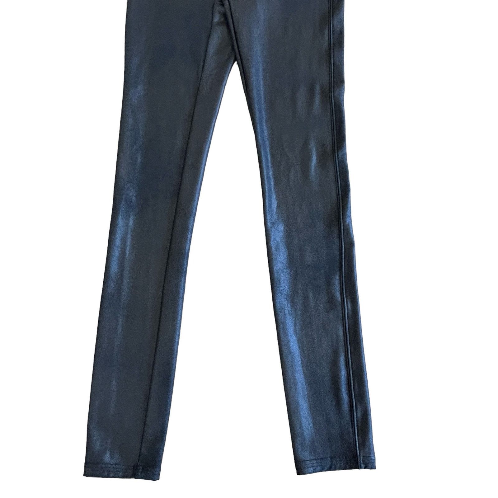 Spanx Spanx Faux Leather Leggings M Black Rocker Sexy Biker Goth Size 31" - 7 Thumbnail