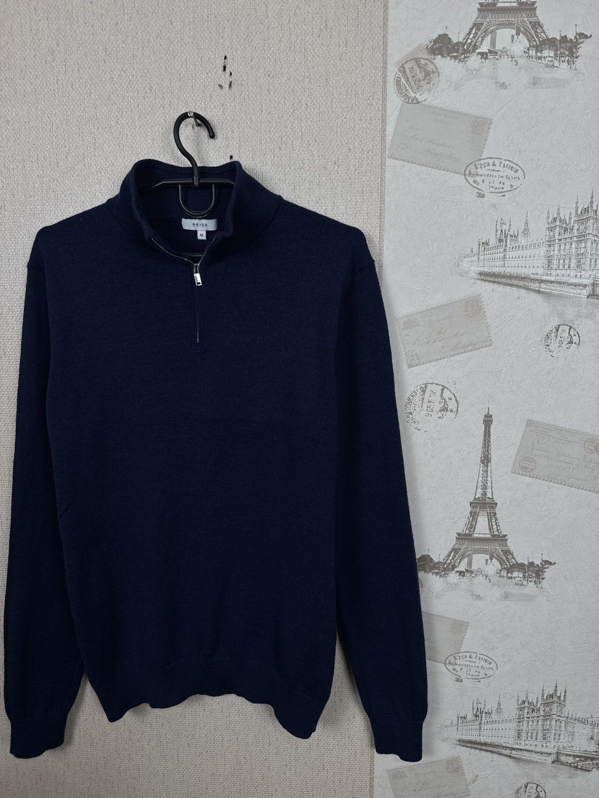 Reiss Reiss Sweartshirt 1/4 Zip Wool Luxury Mens Blue Navy M Size US M / EU 48-50 / 2 - 4 Thumbnail