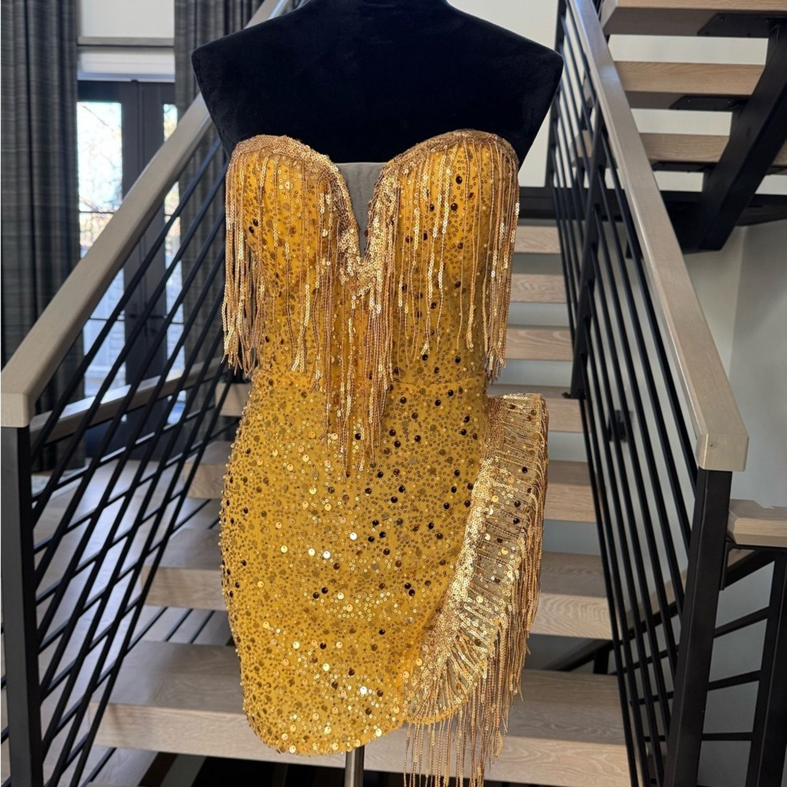 Other New Handmade Gold Sequin Strapless Dress size XS Size XS / US 0-2 / IT 36-38 - 7 Thumbnail
