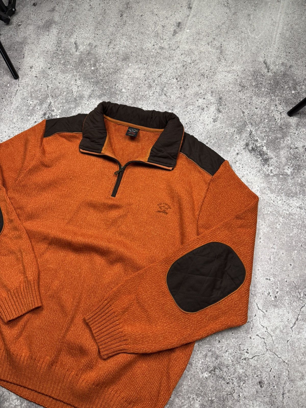 Paul & Shark Vintage Paul Shark Yachting 1/4 zip Wool Ox Leather Sweater Size US XL / EU 56 / 4 - 3 Thumbnail