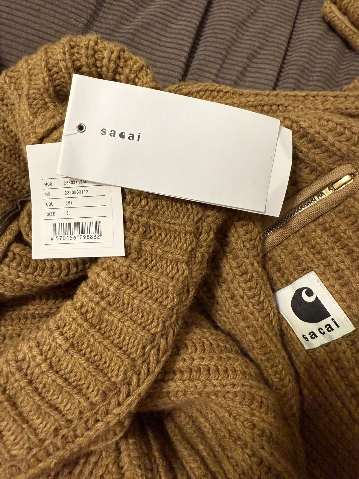 Carhartt Wip × Sacai Sacai x Carhartt Detroit Knit Sweater Size US L / EU 52-54 / 3 - 4 Thumbnail