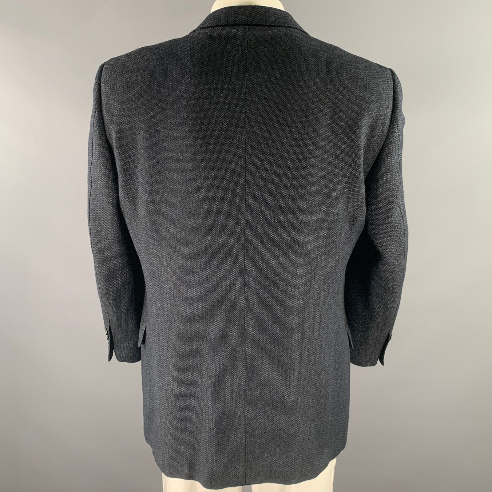 Ermenegildo Zegna ERMENEGILDO ZEGNA 46 Navy Black Wool Cashmere Sport Coat Size 46R - 4 Thumbnail