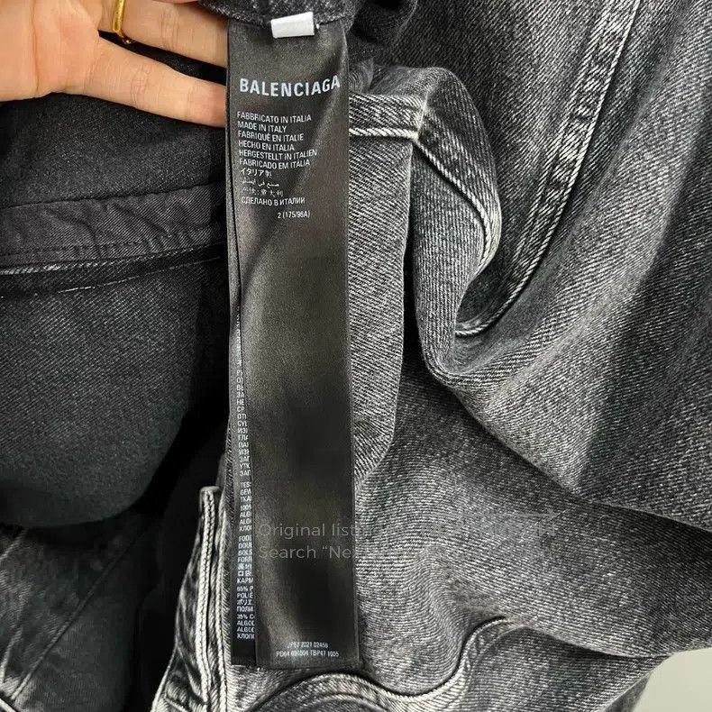 Balenciaga Balenciaga Black Washed Logo Denim Jacket Size US M / EU 48-50 / 2 - 4 Thumbnail