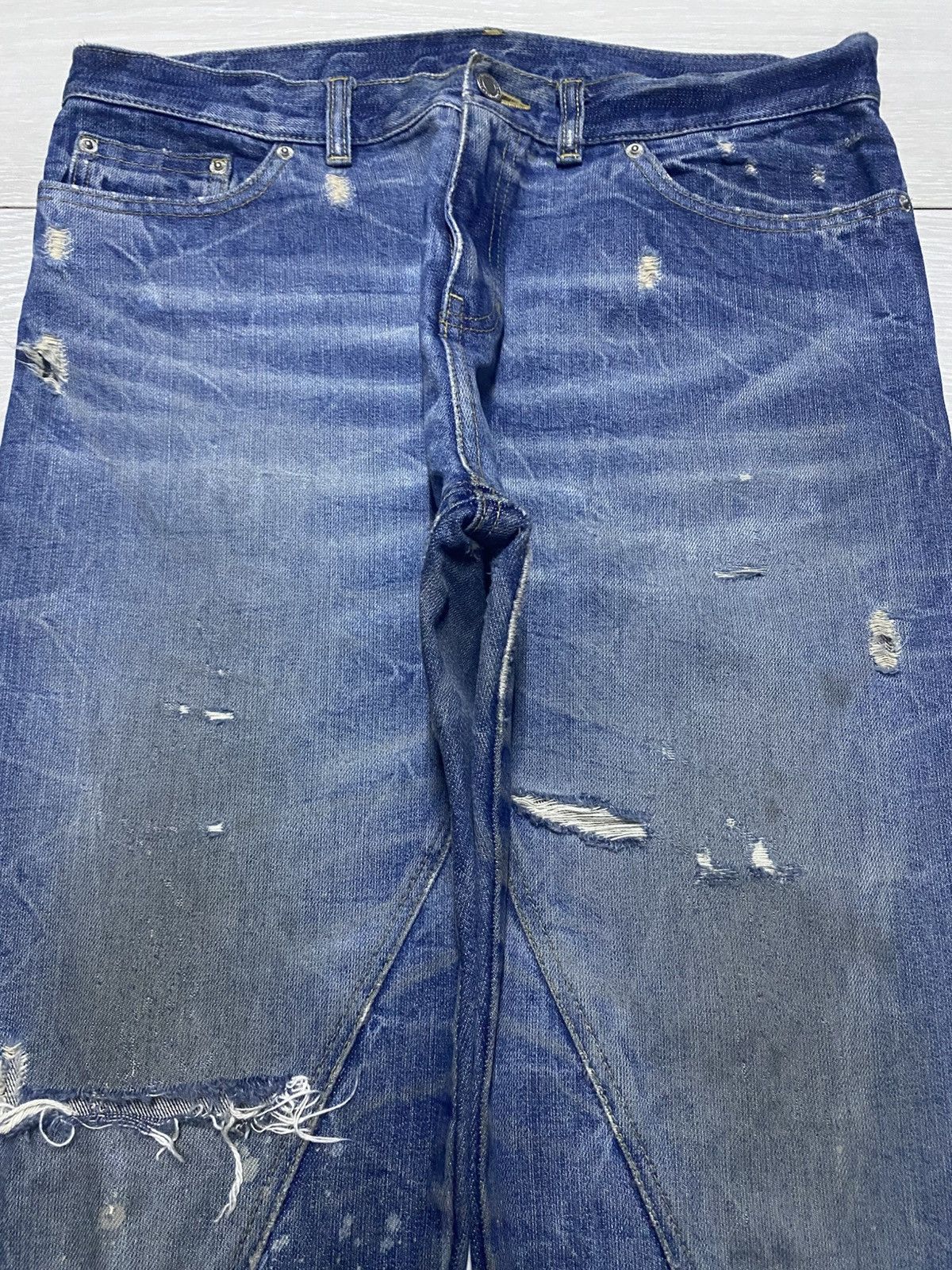 Japanese Brand Vintage Japanese Brand Acid Wash Thunder Distressed Style Size US 33 - 3 Thumbnail