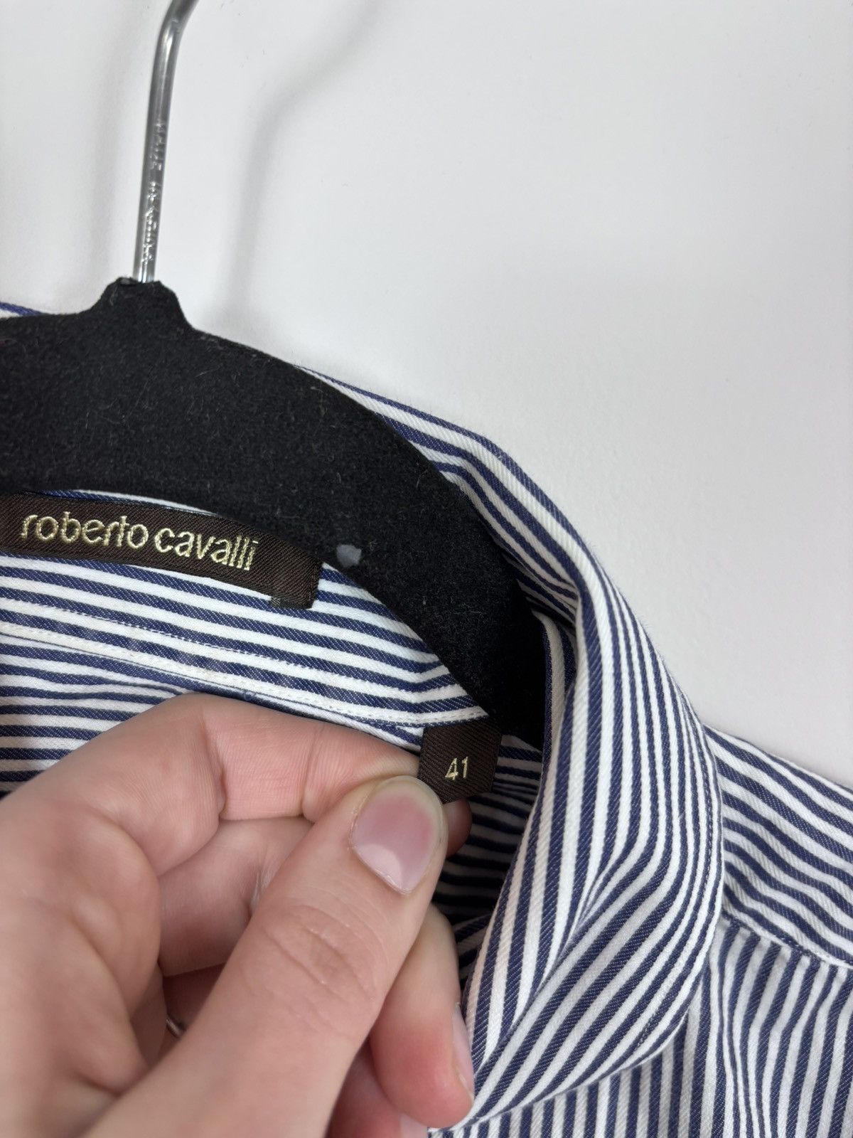 Roberto Cavalli Roberto Cavalli Men’s Striped Button Up Long Sleeve Shirt Size US L / EU 52-54 / 3 - 10 Thumbnail