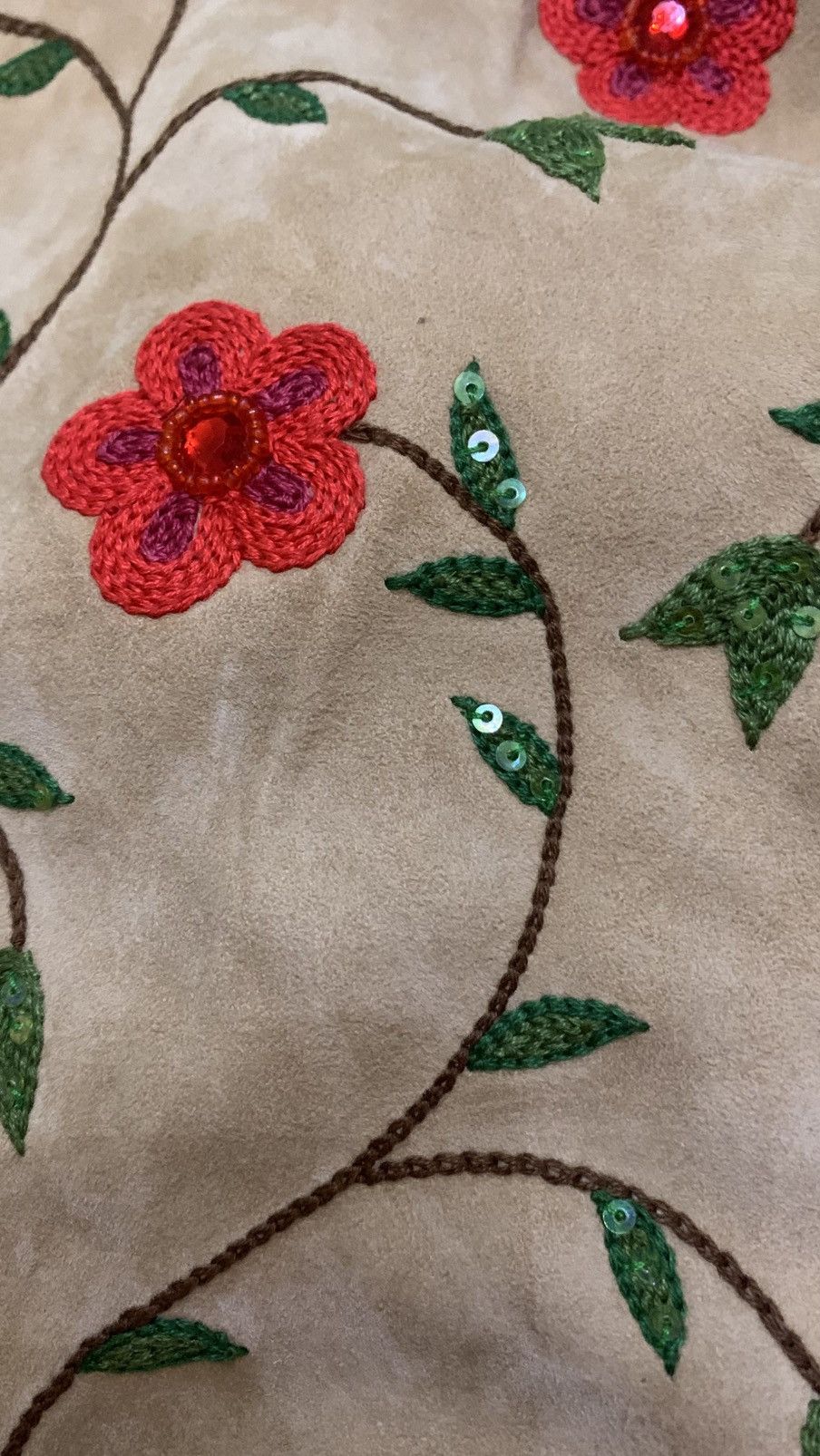 Dolce & Gabbana Dolce & Gabbana Vintage Suede Pants — Hand Embroidered Size 28" / US 6 / IT 42 - 4 Thumbnail