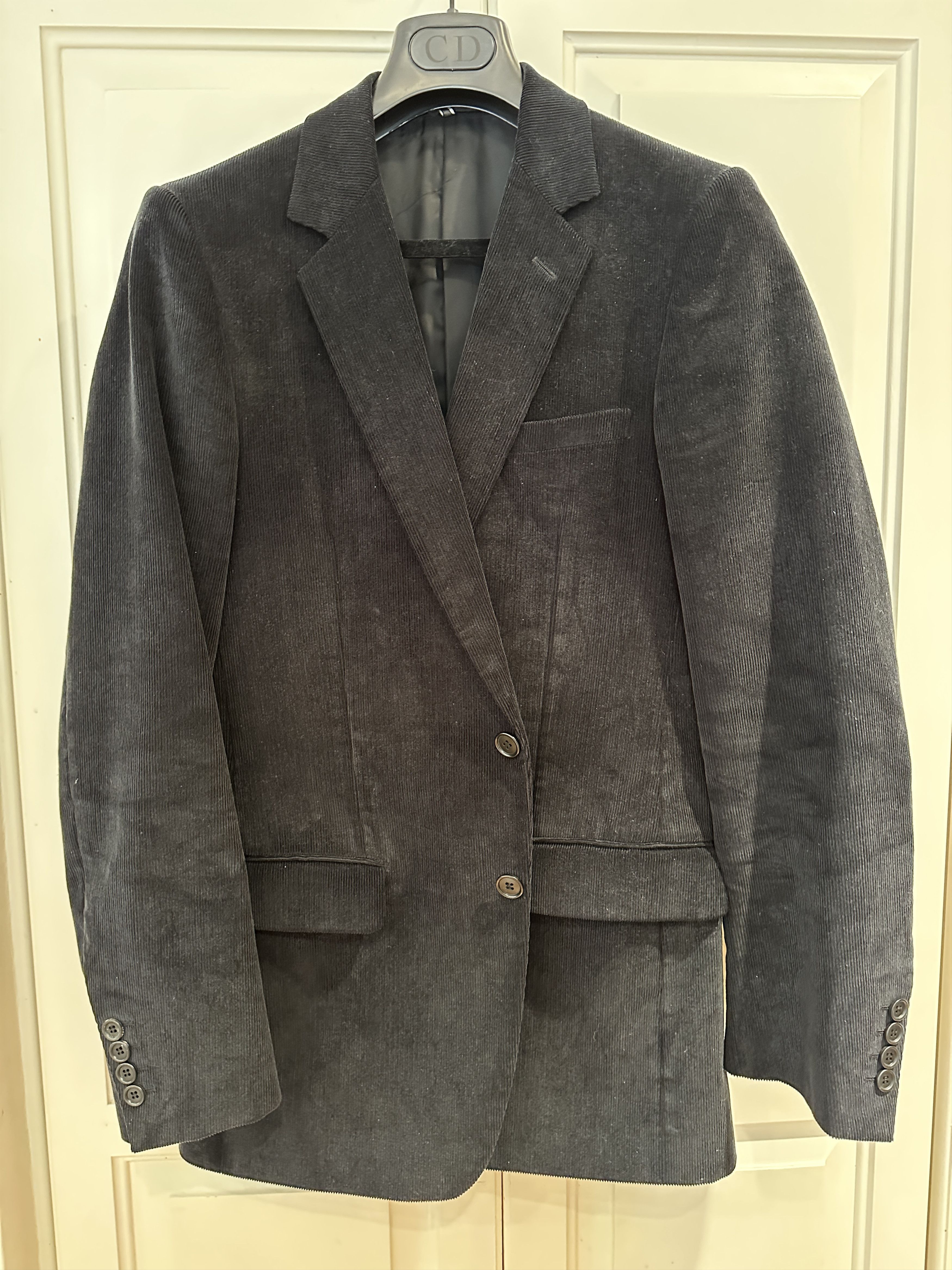 Dior DIOR HOMME HEDI SLIMANE BLACK COTTON CORDUROY SUIT SZ 46 Size 46R - 2 Thumbnail