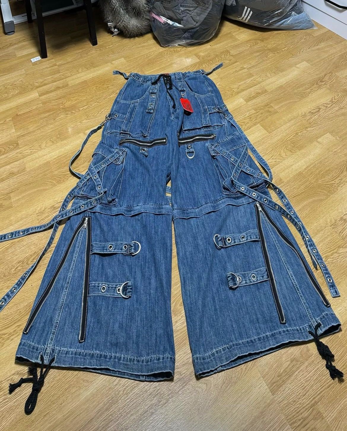 image of Jnco x Tripp NYC Bondage Raver Pants Jeans in Blue, Men's (Size 38)