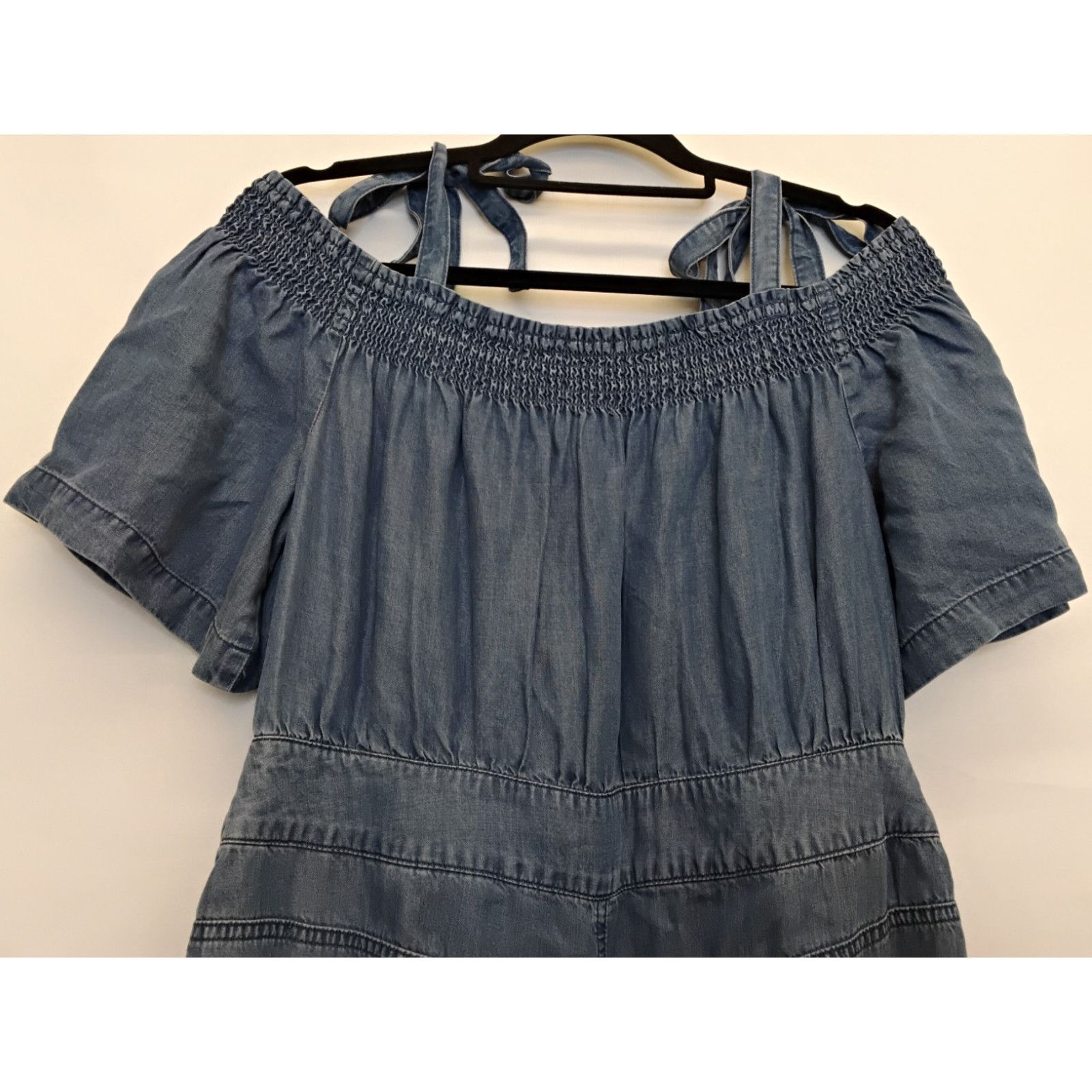 7 For All Mankind 7 For All Mankind Jumpsuit Women L Blue Smocked Lyocell New Size 34" / US 12 / IT 48 - 6 Thumbnail