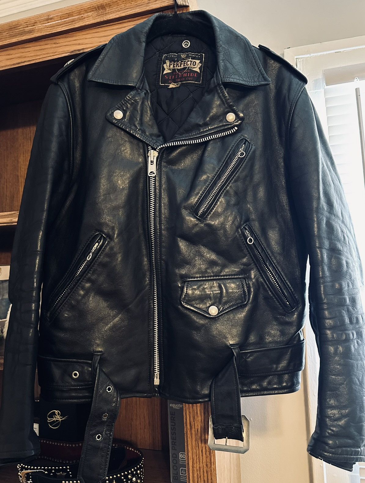 image of Schott Perfecto Late 50S Leather Jacket in Black, Men's (Size Medium)