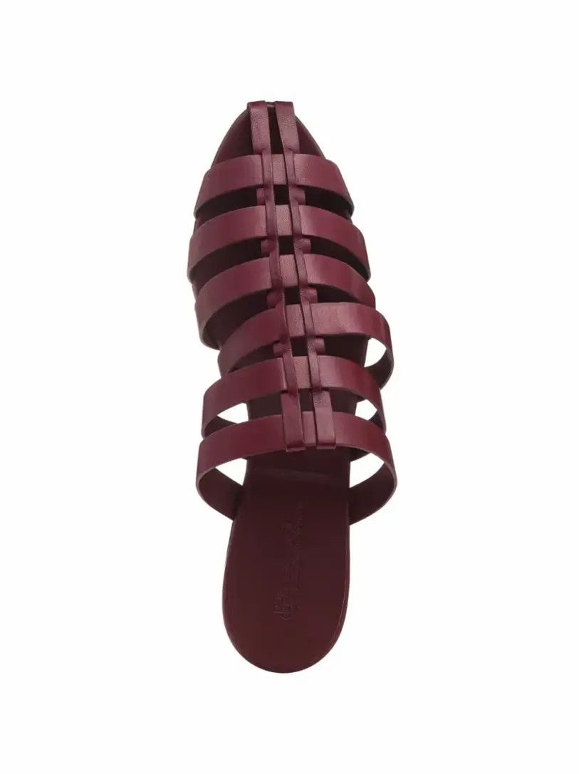 Loro Piana o1srvl11e0225 Kaede Leather Sandals in Burgundy Size US 8 / IT 38 - 6 Thumbnail