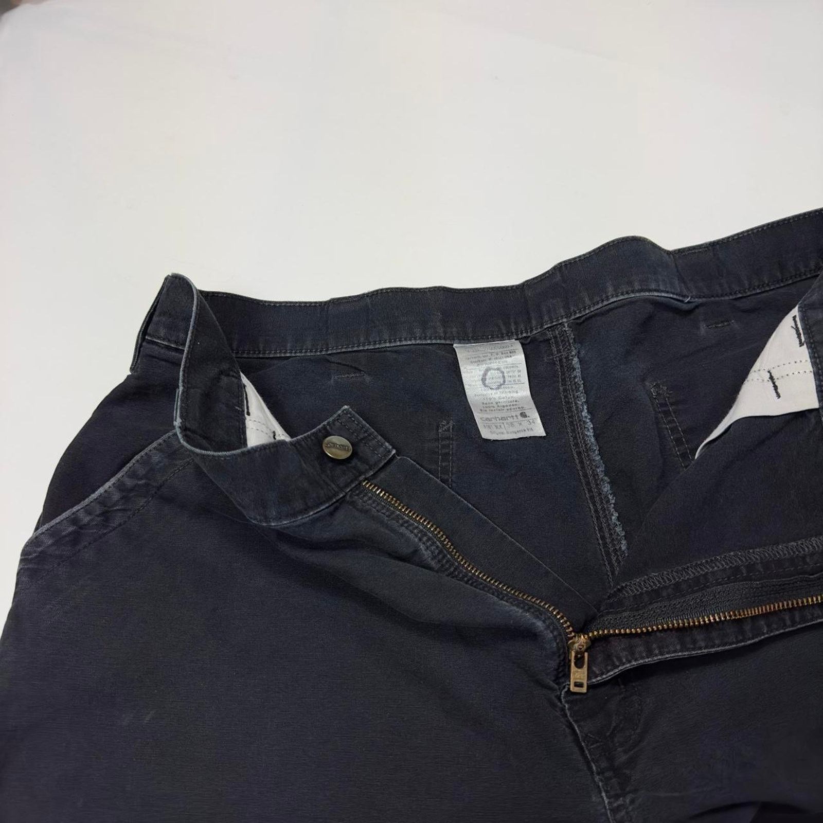 Carhartt × StraightFaded Y2K Carhartt Faded Black Carpenter Wide-Leg Streetwear Pants Size US 36 / EU 52 - 7 Thumbnail
