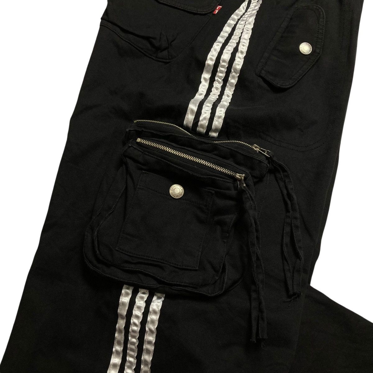 Balenciaga CF HOT Japanese Cargo Pants Striped 3D Multi Pocket Wide Leg Size US 33 - 5 Thumbnail