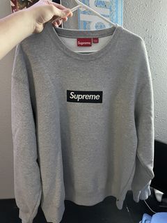 Supreme Grey Box Logo Crewneck | Grailed