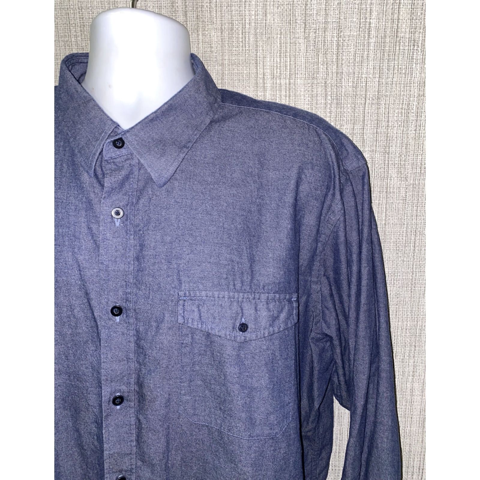 UNTUCKit UNTUCKit Mens Blue Long Sleeve Button-Front Shirt 3XL Regular Cotton Casual Shirt Mens Blue 3XL Size US XXL / EU 58 / 5 - 2 Thumbnail