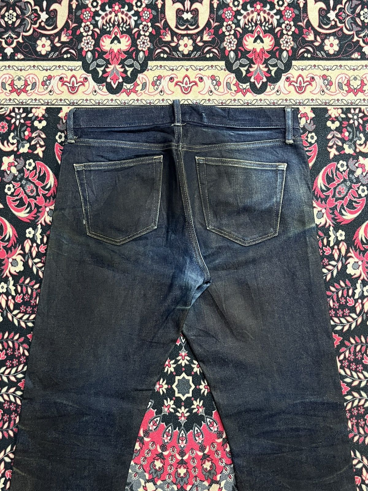 Undercover × Uniqlo Vintage Uniqlo UJ Dark Blue Faded Washed Selvedge Jeans Size US 32 / EU 48 - 7 Thumbnail