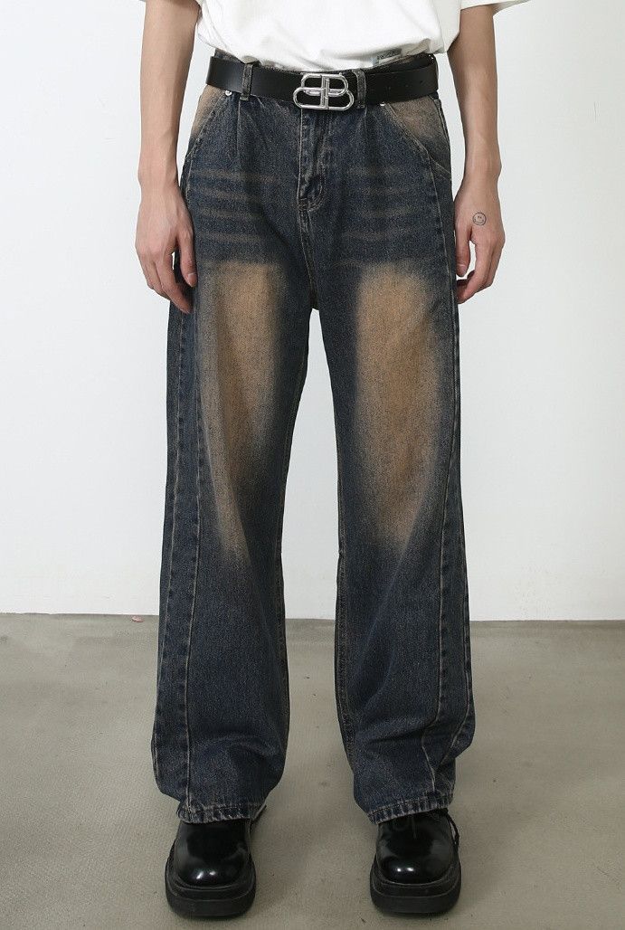 Japanese Brand × Jean Loose wide-leg washed distressed jeans Size US 32 / EU 48 - 1 Thumbnail