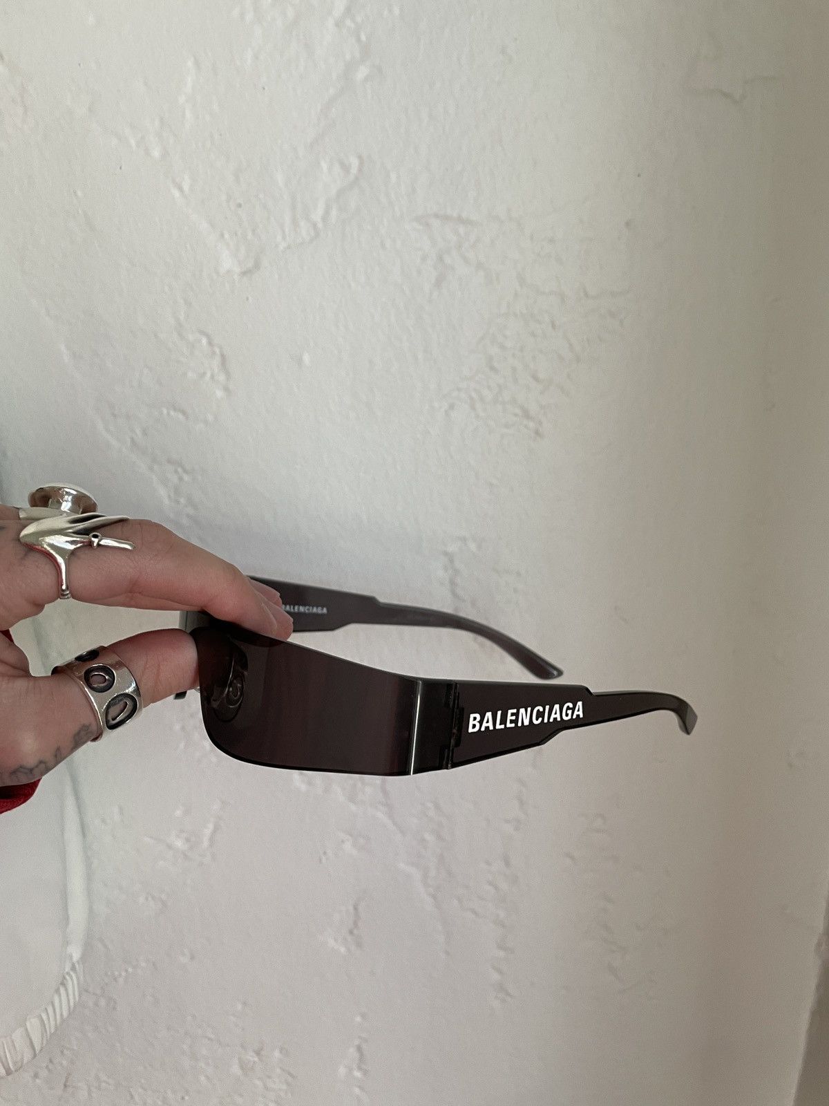 Balenciaga Balenciaga MONO RECTANGLE SUNGLASSES IN BLACK | Grailed
