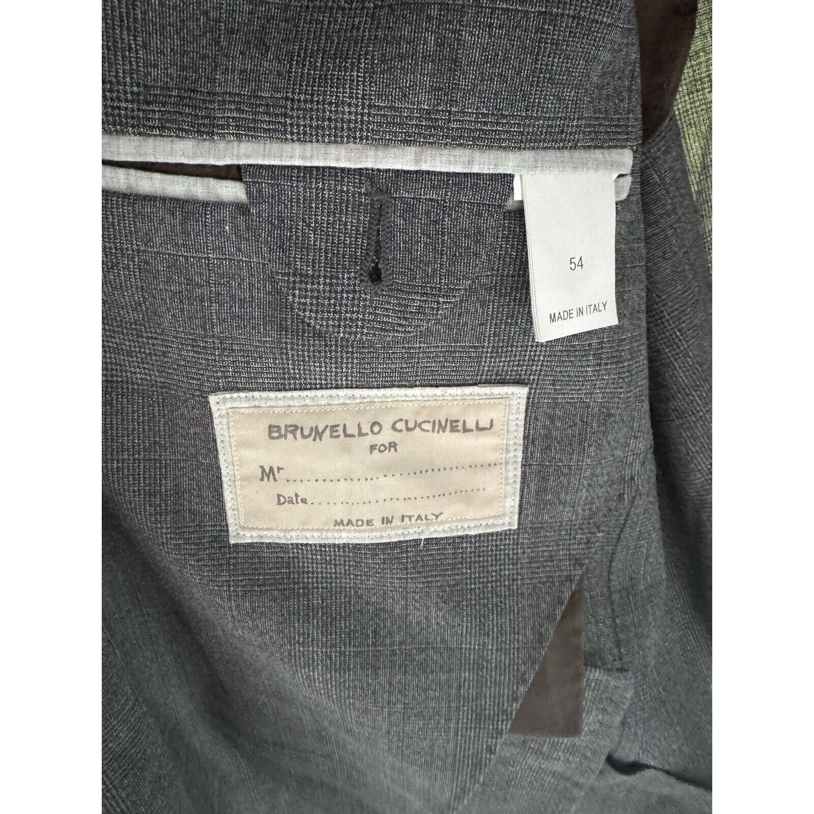 Brunello Cucinelli Brunello Cucinelli Blazer Jacket Peak Lapel Plaid Wool 54/44 Size 44R - 3 Thumbnail