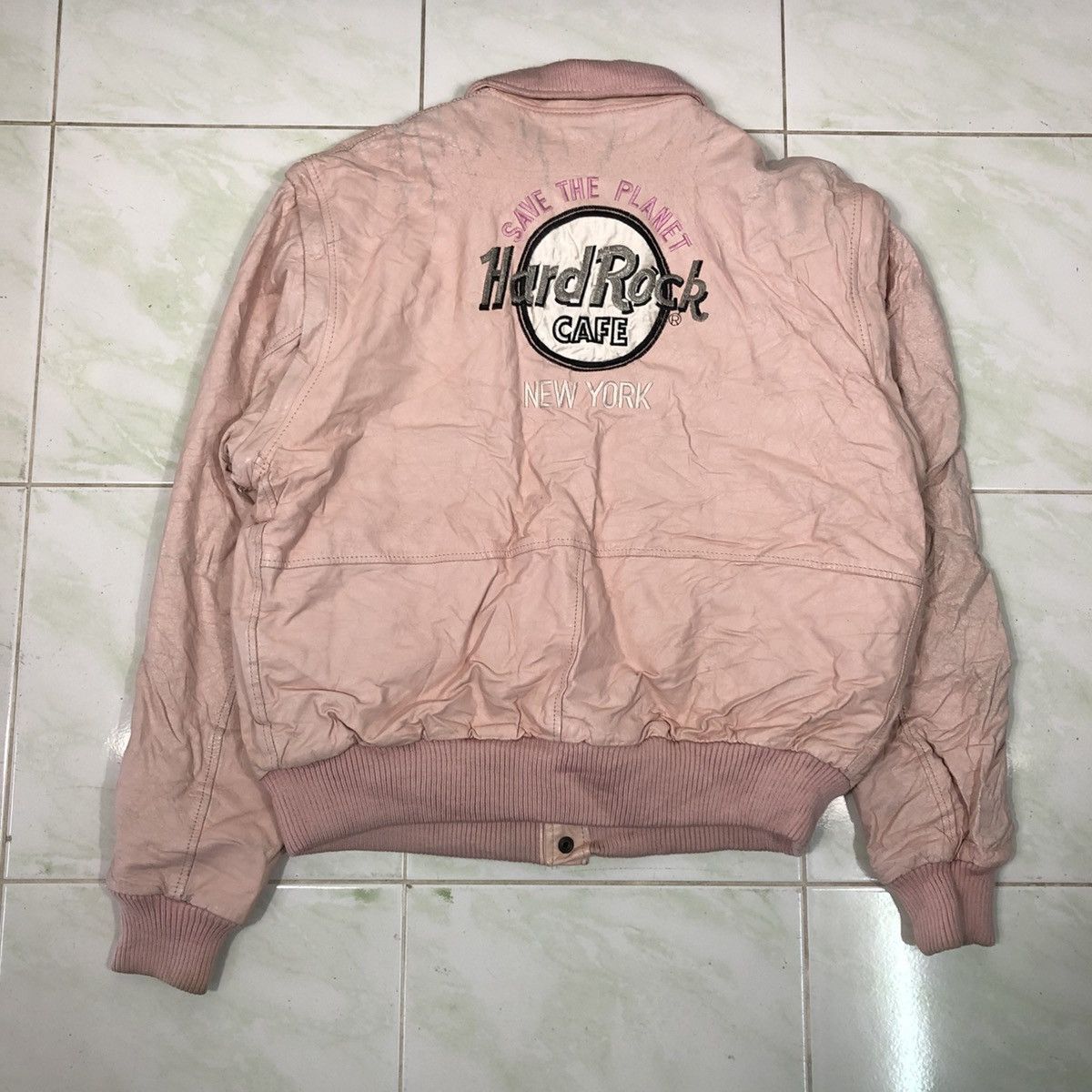 Vintage Vintage Bomber Leather Jacket Hard Rock Cafe New York Size US M / EU 48-50 / 2 - 2 Thumbnail