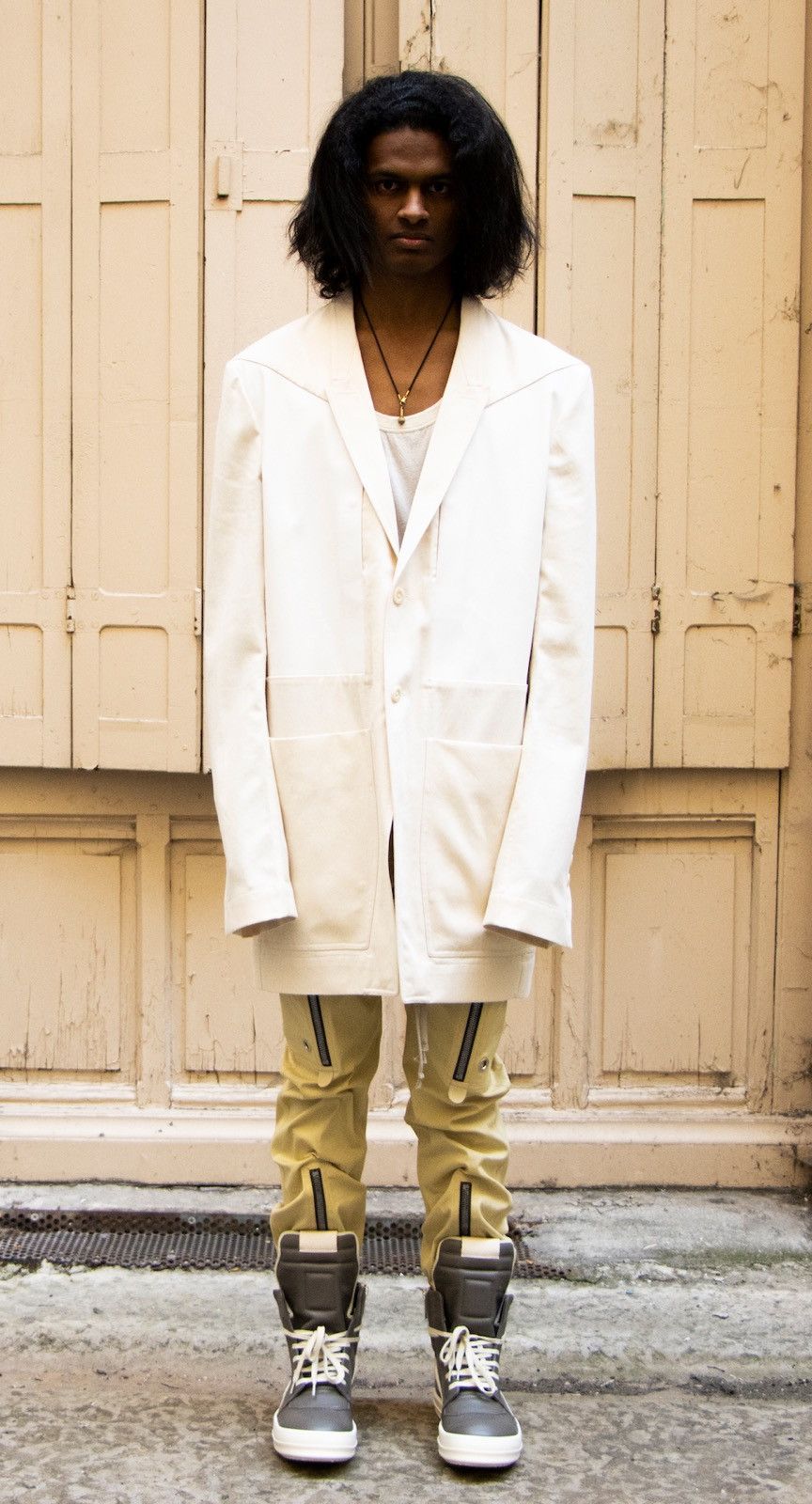 Rick Owens Rick Owens fogachine lido patchwork single-breasted blazer Size 48R - 2 Thumbnail