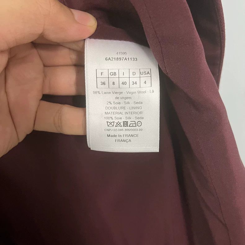 Dior Dior Burgundy wool coat Size XS / US 0-2 / IT 36-38 - 4 Thumbnail