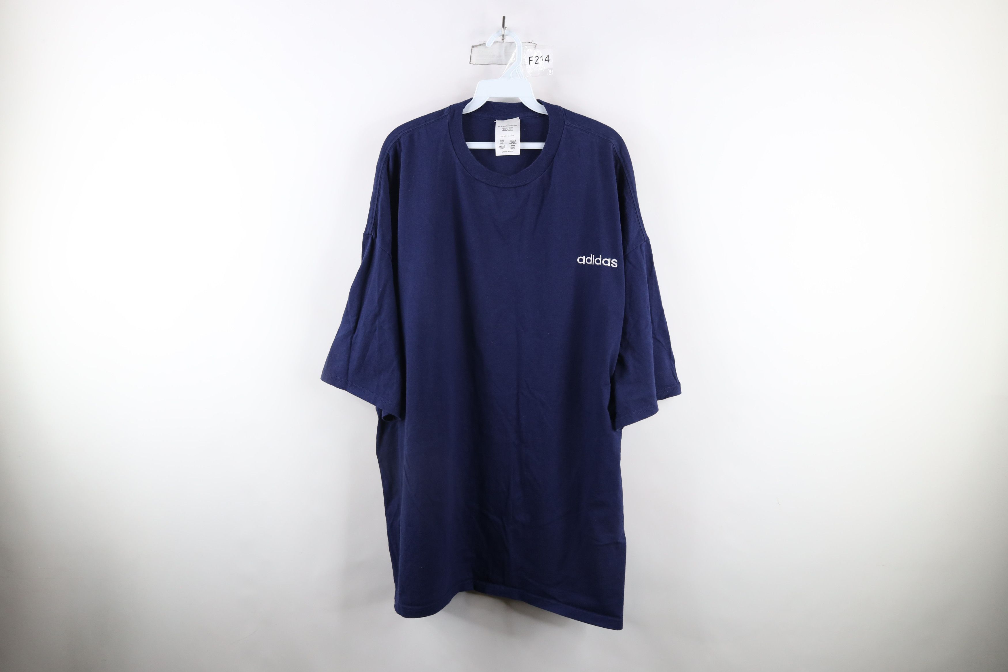 Adidas × Vintage Vintage 90s Adidas Out Short Sleeve T-Shirt Blue Cotton Size US XXL / EU 58 / 5 - 1 Thumbnail