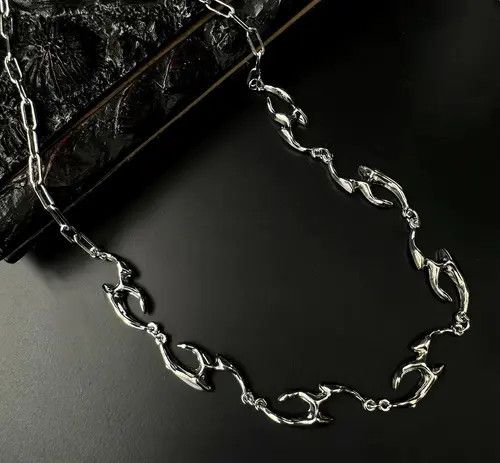 Jewelry Silver Chunky Chain Link Necklace, Modern Necklace Size ONE SIZE - 5 Thumbnail