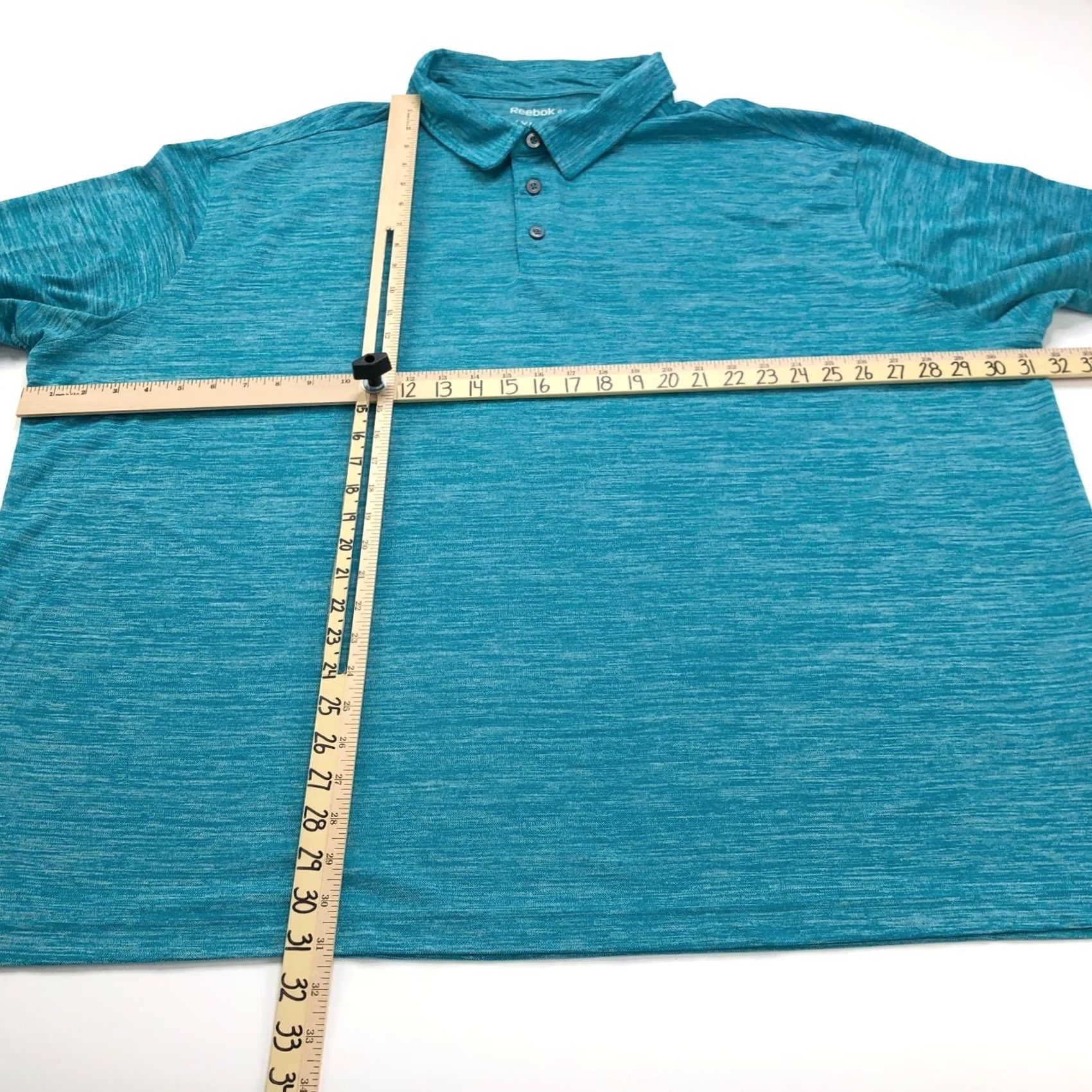 Reebok VINTAGE Reebok Polo Shirt 4XL XXXXL Golf Mens Aqua Green Short Sleeve Button Polo Shirt Green Polo Shirt Mens 4XL Golf Reebok Aqua Green Size US XXL / EU 58 / 5 - 3 Thumbnail
