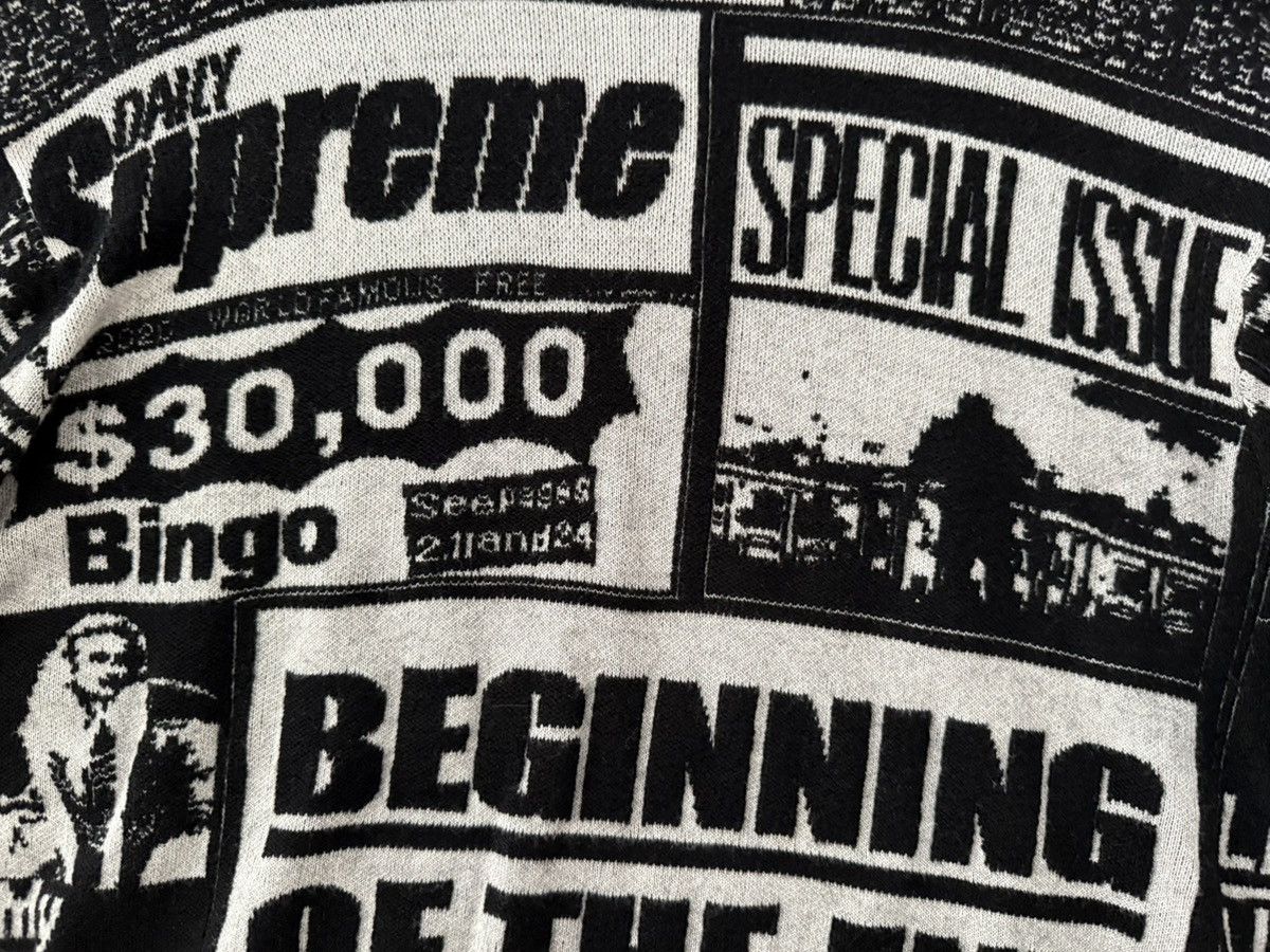 Supreme Supreme Newsprint black Sweater Size L Newspaper merino wool Size US L / EU 52-54 / 3 - 3 Thumbnail