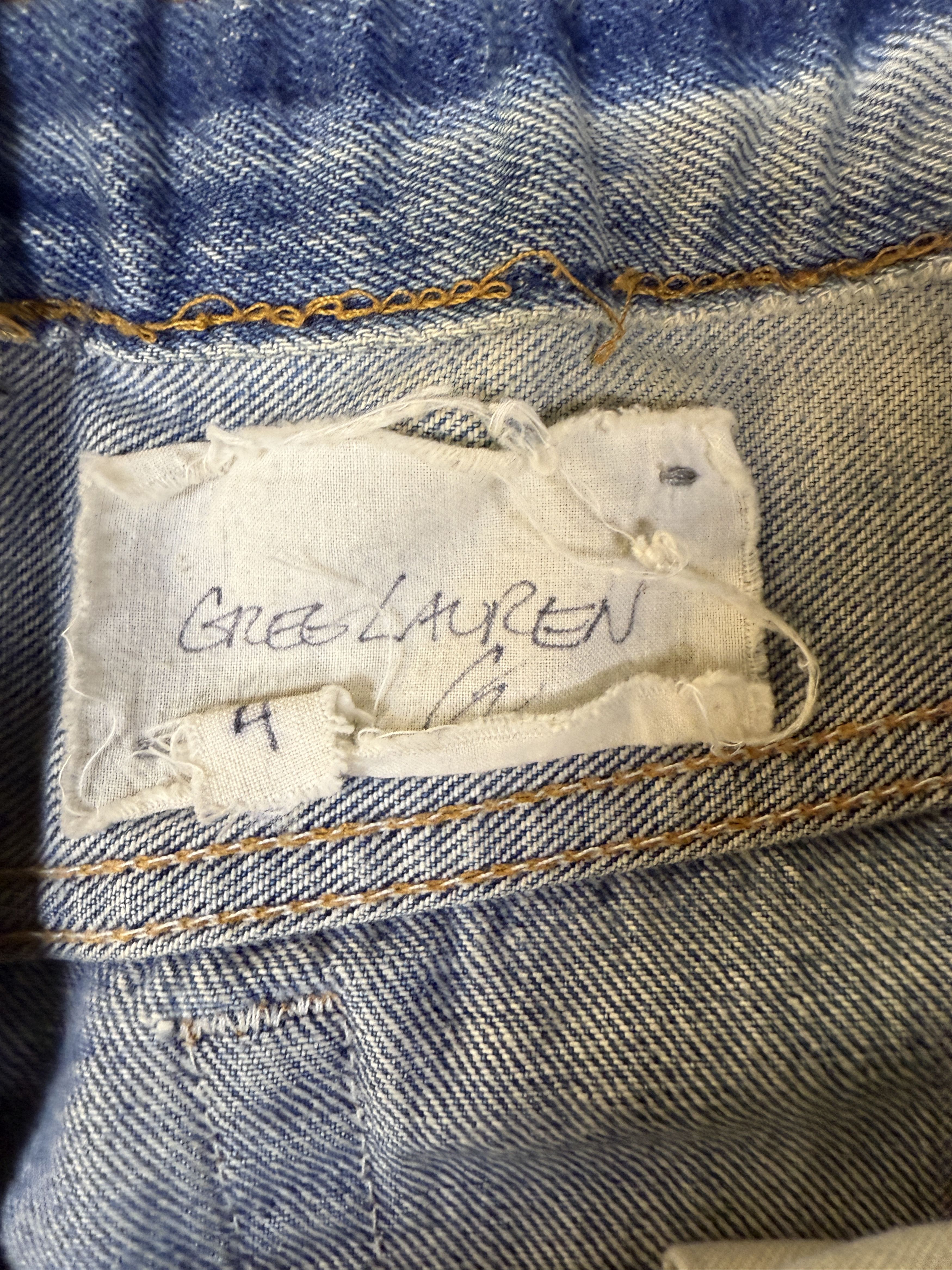 Greg Lauren Greg Lauren Vintage Denim Patchwork Moto GL1 Slim Pant Size US 36 / EU 52 - 5 Thumbnail