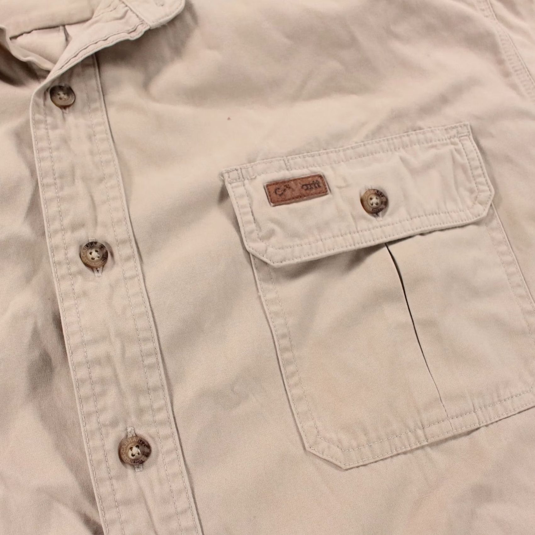 Carhartt CARHARTT mens short sleeve work shirt XL beige tan Size US XL / EU 56 / 4 - 3 Thumbnail