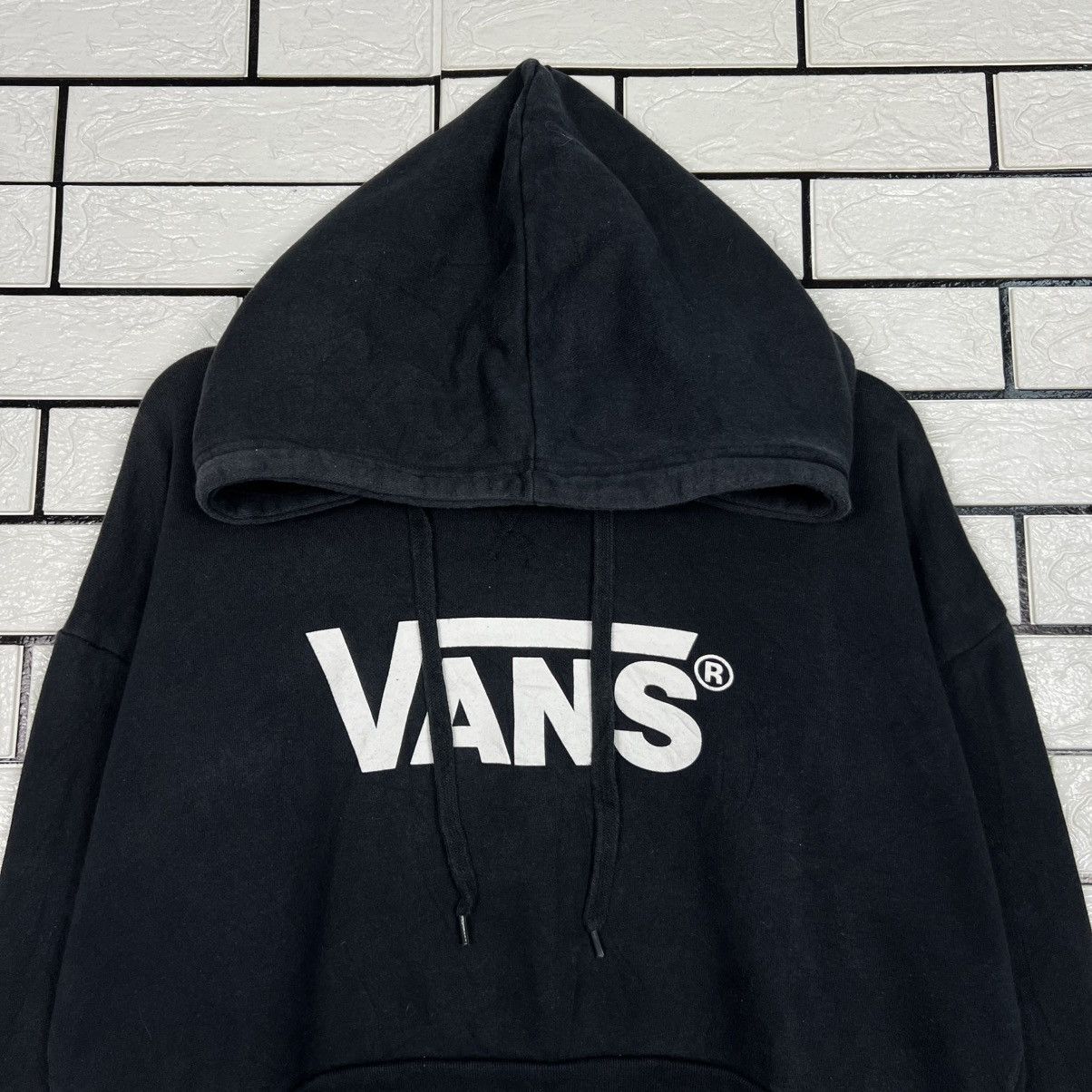 Vans VANS Big Logo Cropped Pullover Hoodie Sweatshirt #4083-C186 Size ONE SIZE - 2 Thumbnail