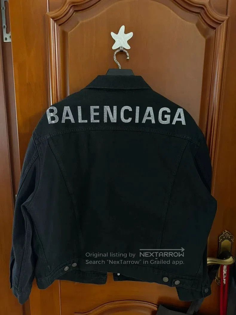 Balenciaga Balenciaga Crystal Logo Denim Jacket. Size US XS / EU 42 / 0 - 1 Thumbnail