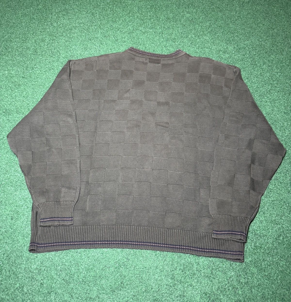 Vintage Caramel Golf Pullover L/XL Checkered Knit Crewneck Sweater Size US XL / EU 56 / 4 - 4 Thumbnail