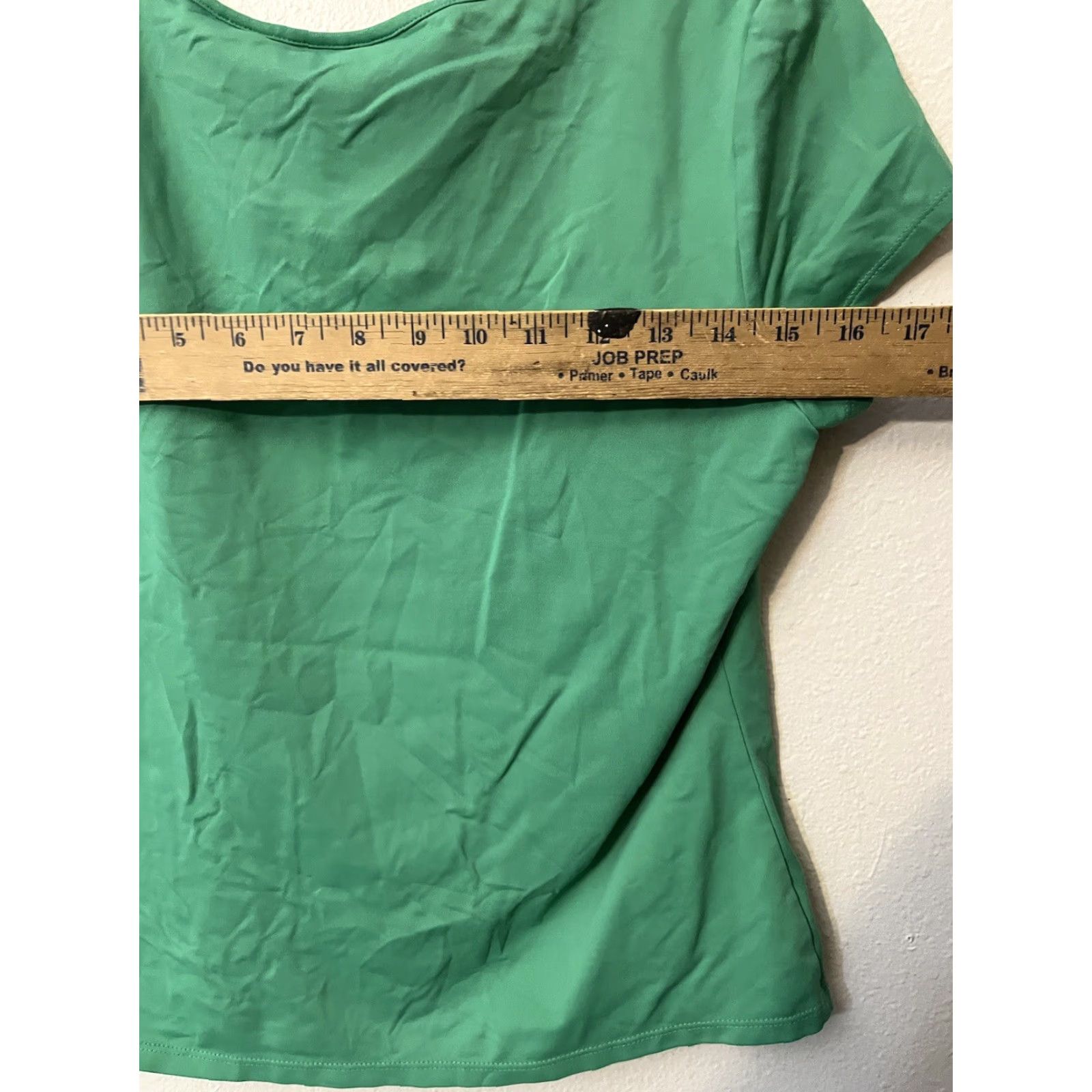 Vintage Apostrophe Vintage Top Shirt Women's Size Large Petite Green Stretch V-Neck Size L / US 10 / IT 46 - 5 Thumbnail