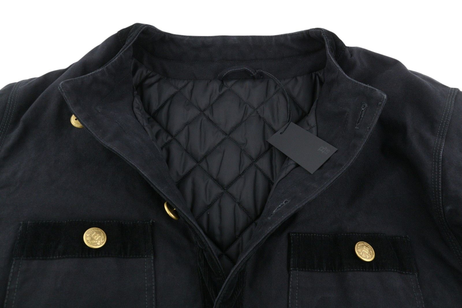 R13 CORD TRIMMED CHORE M Shadow Black Insulated Button-Up 86585 Size M / US 6-8 / IT 42-44 - 5 Thumbnail