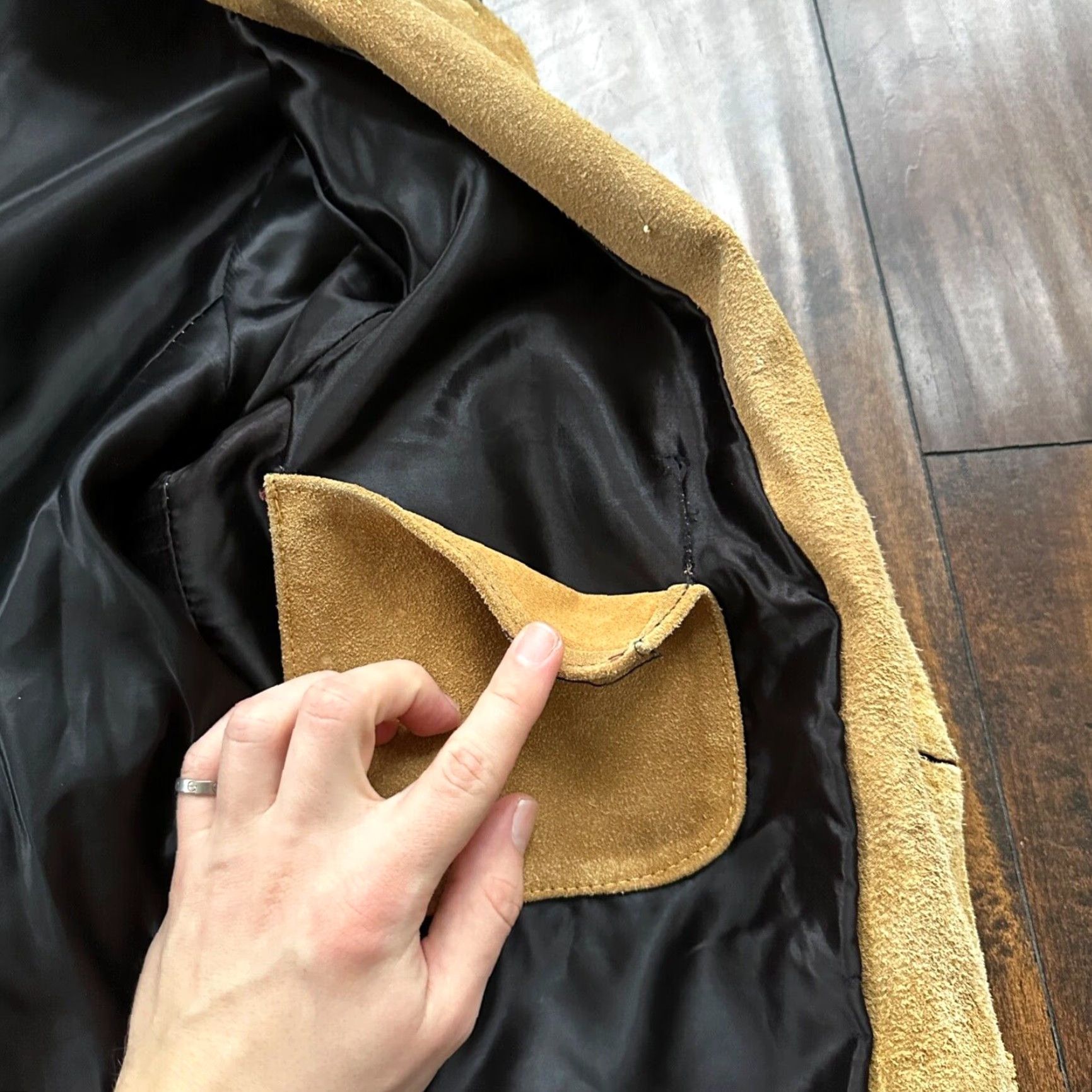 Vintage VINTAGE 1960s Western Leather Suede Coat Jacket Men 44 Brown Hippie Rockabilly 60s 70s Size US S / EU 44-46 / 1 - 5 Thumbnail
