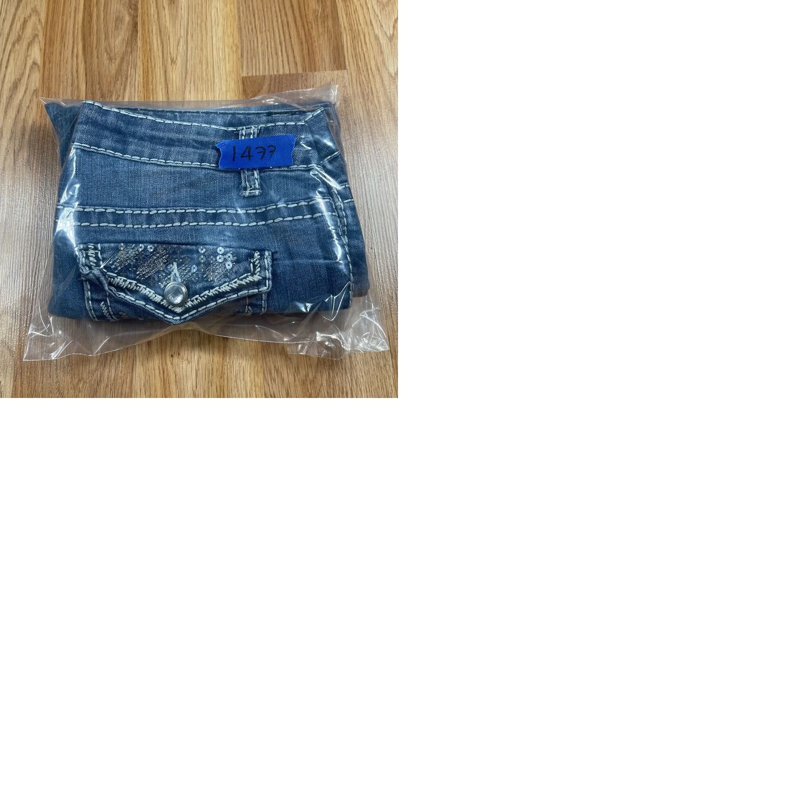 Vintage Alternative Title 2: Xhilaration Jeans Womens 16 Straight Leg Flat Front Stretch Blue Denim Pants - New Condition Size 38" / US 16 / IT 52 - 10 Thumbnail