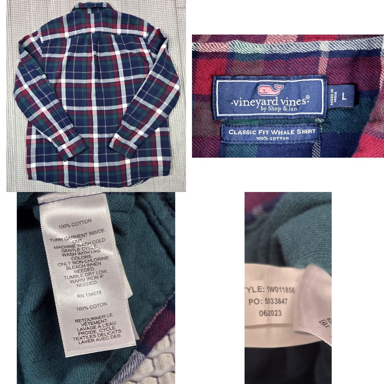 Vineyard Vines Vineyard Vines Button-Up Shirt Men L Multicolor Plaid Lined Embroidered logo Whale shirt Size US L / EU 52-54 / 3 - 8 Thumbnail