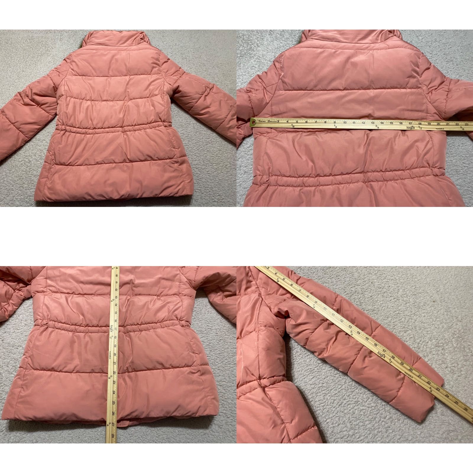 Talbots VINTAGE Talbots Womens Small Jacket Orange Snap Button Full Zip Puffer Parka Long Sleeve Size S / US 4 / IT 40 - 8 Thumbnail