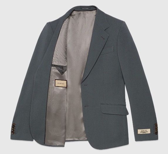 Gucci o1mt1gz0525 Wool Gabardine Formal Jacket in Dark Grey Size US S / EU 44-46 / 1 - 4 Thumbnail