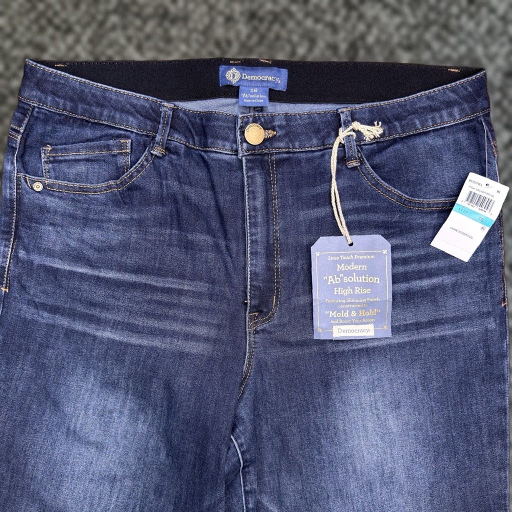 Vintage Democracy Jeans Women 16 High Rise 5-Pocket Denim Stretch Blue Regular Waist 35in Machine Washable Vintage: No Mens Womens Girls Size 38" / US 16 / IT 52 - 1 Thumbnail