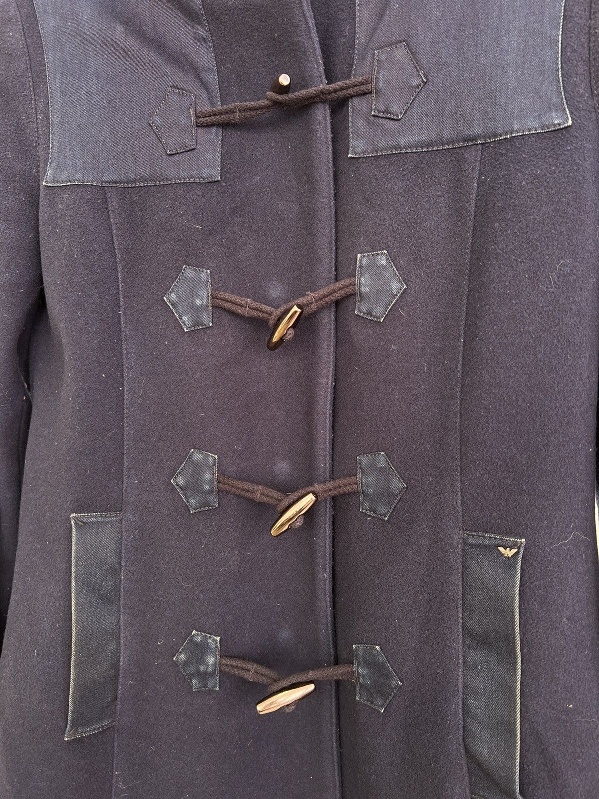 Emporio Armani × Giorgio Armani × Vintage Vintage Armani Jeans Wool Hooded Women’s Coat Size M / US 6-8 / IT 42-44 - 8 Thumbnail