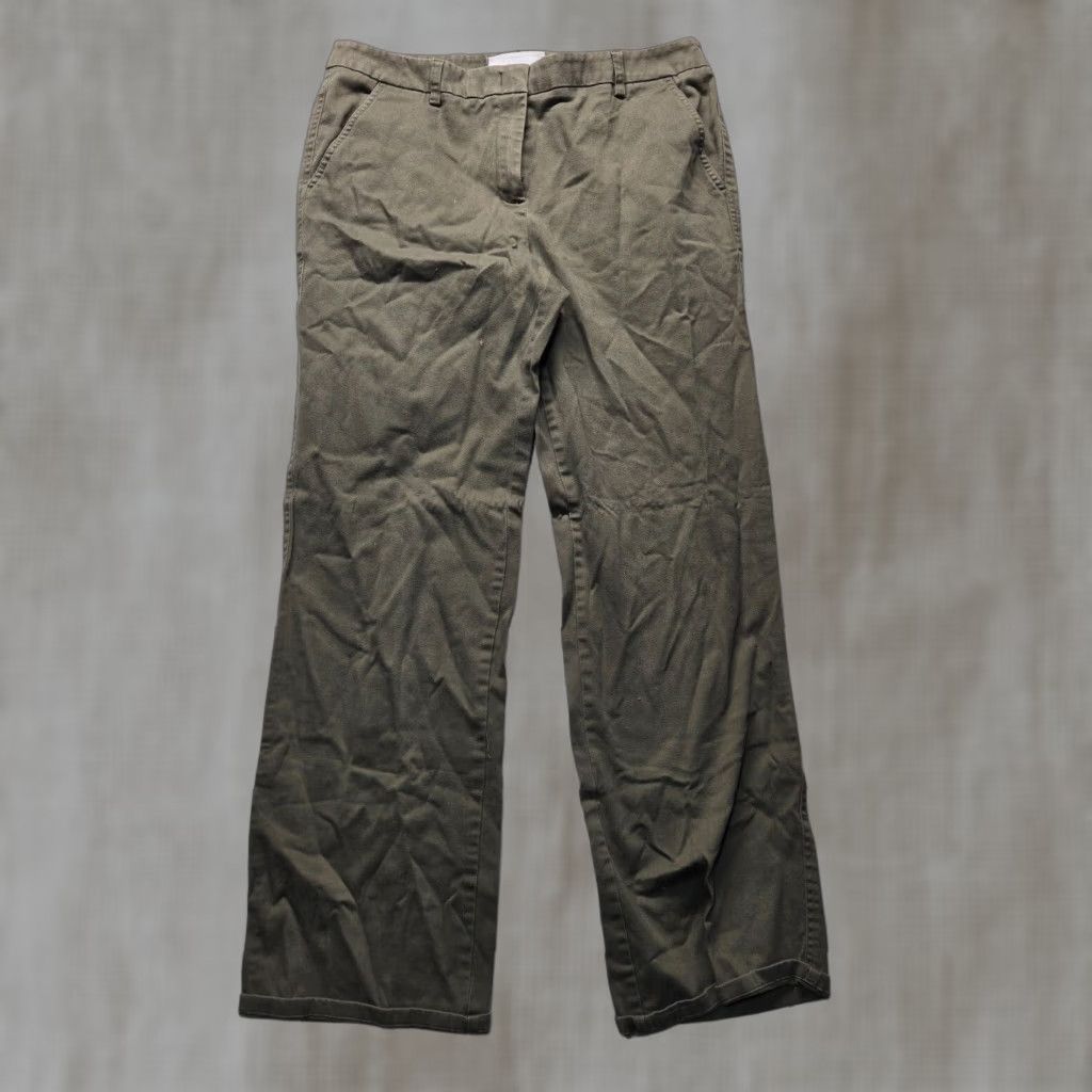 Liz Claiborne Liz Claiborne Khakis Pants Straight Leg Flat Front Beige Women 12 Regular Adult Womens Tan 12 Khakis & Chinos Vintage No Size 34" / US 12 / IT 48 - 1 Thumbnail